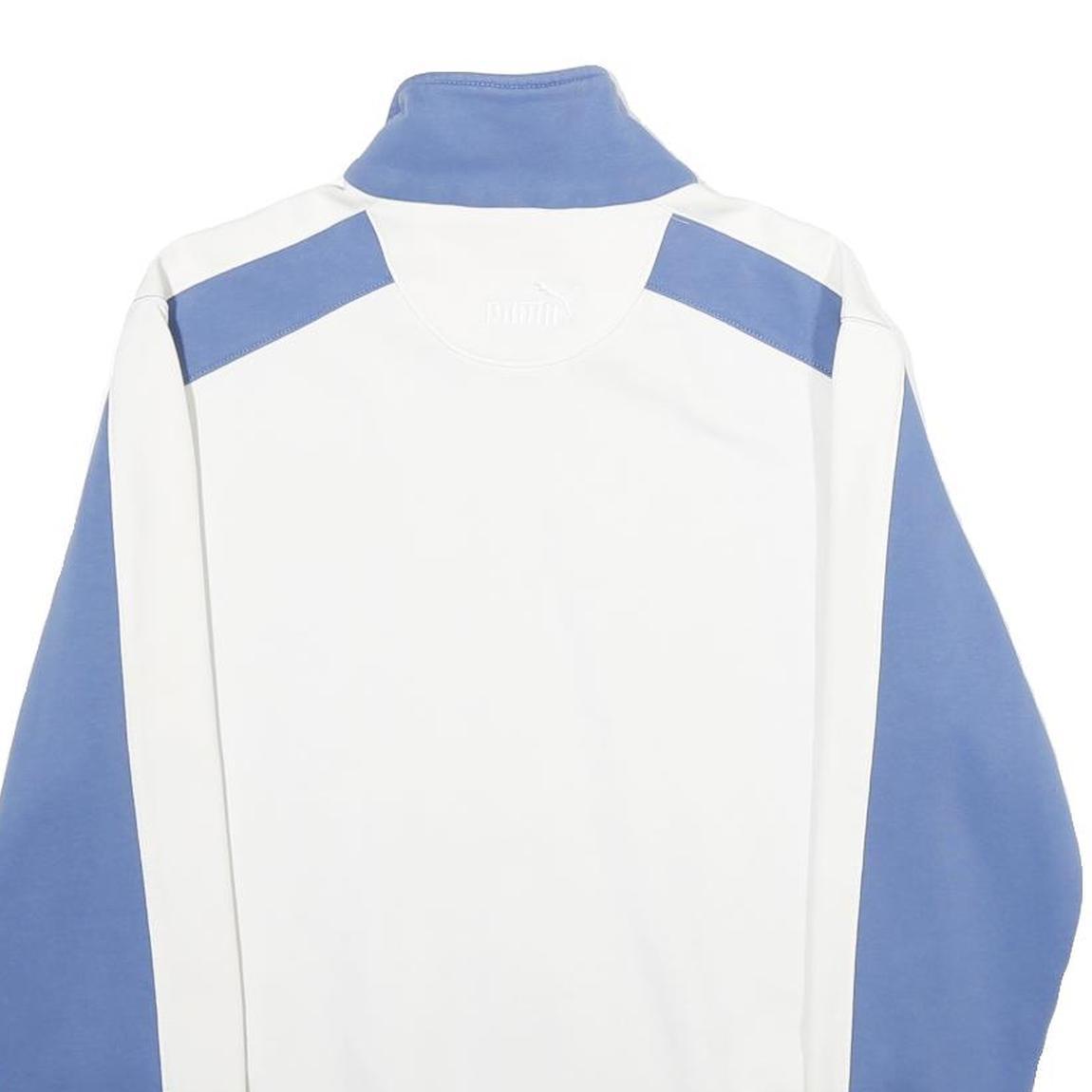 PUMA Mens Blue & White Zip Up Jacket S Polyester Blend Track Casual Sportswear