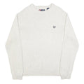 CHAPS Mens White Plain Cotton Blend Jumper Crew Neck Basic Knit XL Casual Layer