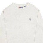 CHAPS Mens White Plain Cotton Blend Jumper Crew Neck Basic Knit XL Casual Layer