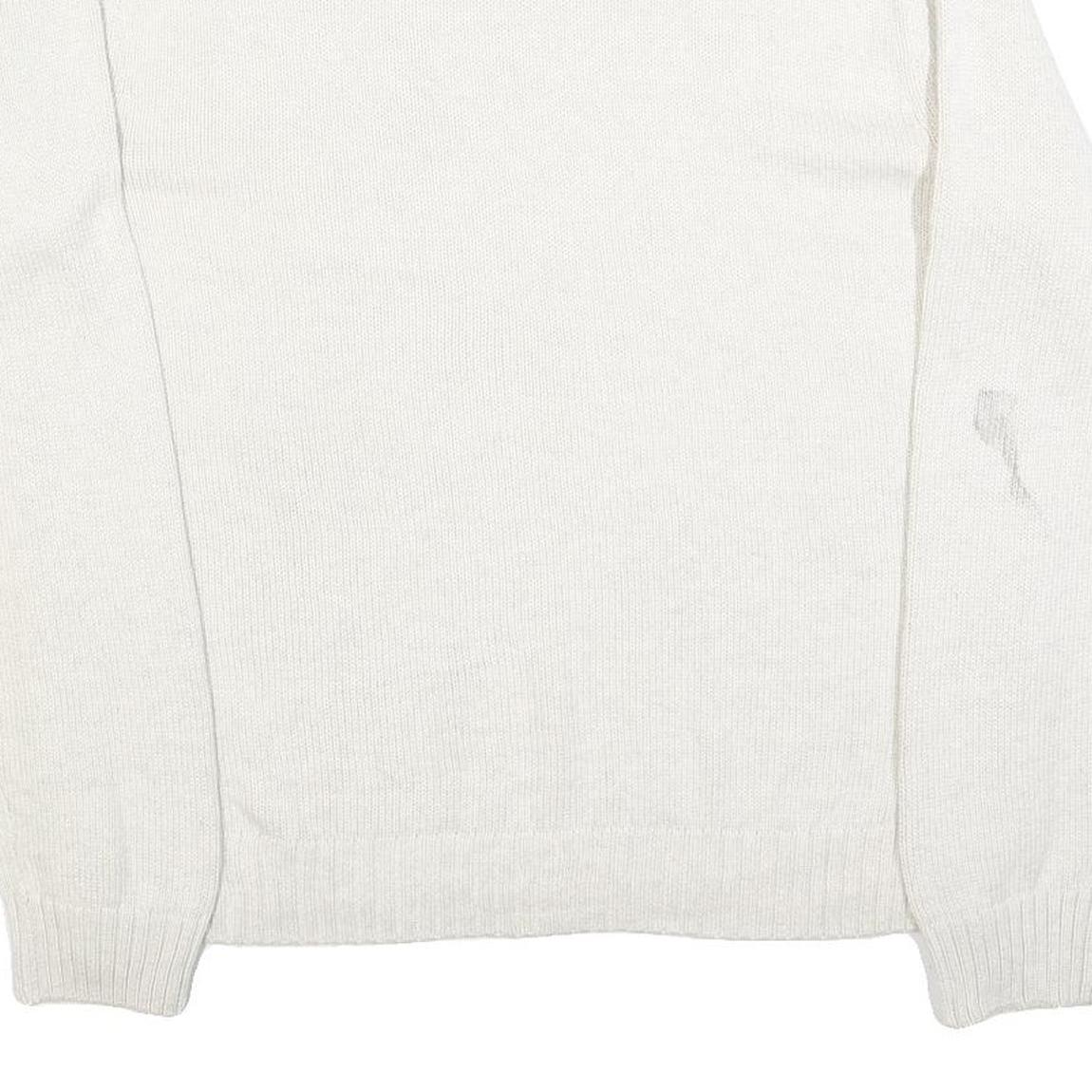 CHAPS Mens White Plain Cotton Blend Jumper Crew Neck Basic Knit XL Casual Layer