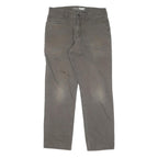 CARHARTT Mens Relaxed Fit Cotton Jeans Brown Straight Zip W33 L32 Workwear