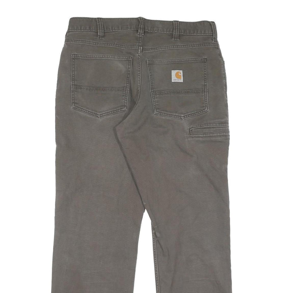 CARHARTT Mens Relaxed Fit Cotton Jeans Brown Straight Zip W33 L32 Workwear