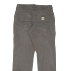 CARHARTT Mens Relaxed Fit Cotton Jeans Brown Straight Zip W33 L32 Workwear