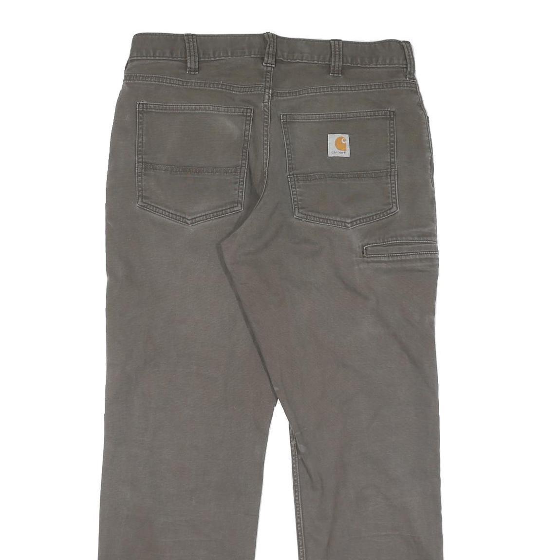 CARHARTT Mens Relaxed Fit Cotton Jeans Brown Straight Zip W33 L32 Workwear