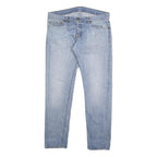 CARHARTT Mens Jeans Blue Regular Straight Denim Light W34 L32 Button Closure