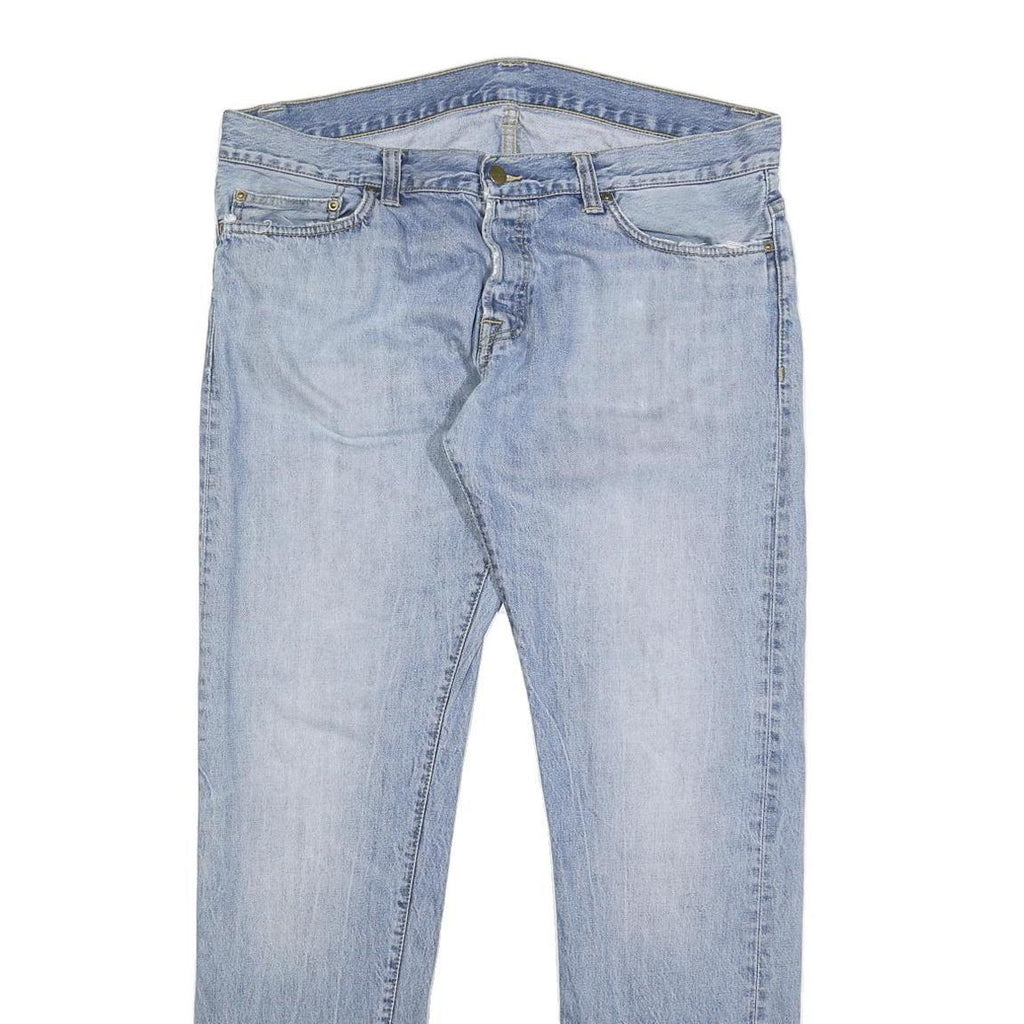 CARHARTT Mens Jeans Blue Regular Straight Denim Light W34 L32 Button Closure