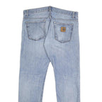 CARHARTT Mens Jeans Blue Regular Straight Denim Light W34 L32 Button Closure