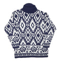WORTHINGTON Mens Blue & White Patterned Pullover Jumper Turtle Neck M Acrylic