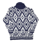 WORTHINGTON Mens Blue & White Patterned Pullover Jumper Turtle Neck M Acrylic