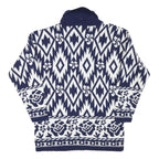WORTHINGTON Mens Blue & White Patterned Pullover Jumper Turtle Neck M Acrylic