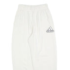 ADIDAS Womens Joggers White S W26 L26 Cotton Blend Logo Elastic Waist