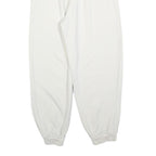 ADIDAS Womens Joggers White S W26 L26 Cotton Blend Logo Elastic Waist