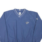 ADIDAS Mens Blue V-Neck Sweatshirt M Polyester Blend Sportswear