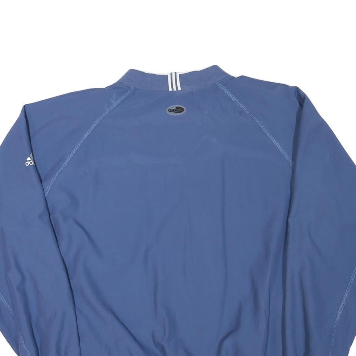 ADIDAS Mens Blue V-Neck Sweatshirt M Polyester Blend Sportswear