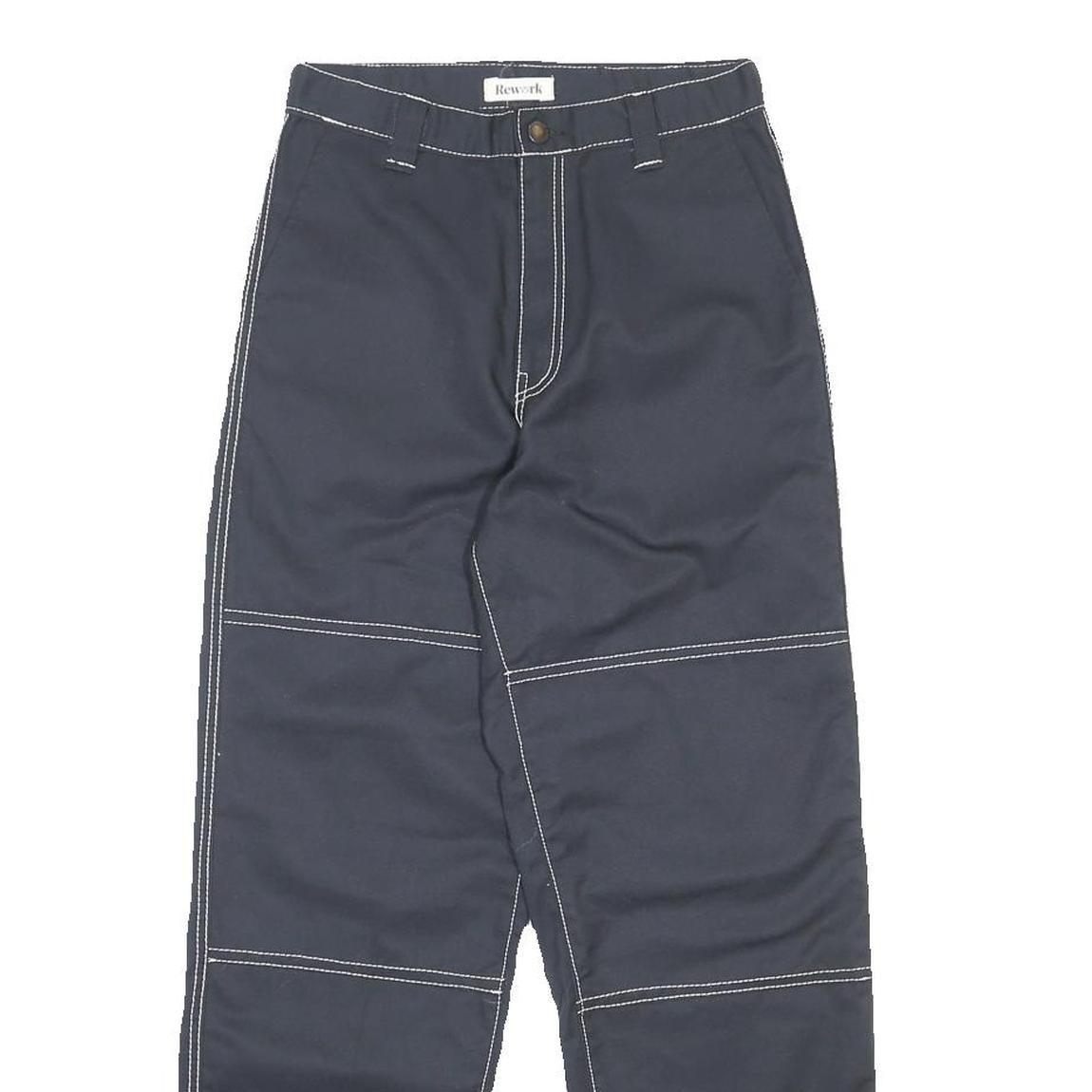 DICKIES Womens Cotton Blend Navy Relaxed Straight Trousers W26 L28 Casual