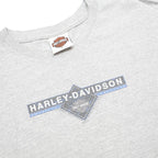 HARLEY DAVIDSON Mens Grey L T-Shirt Short Sleeve Crew Neck Cotton Vintage