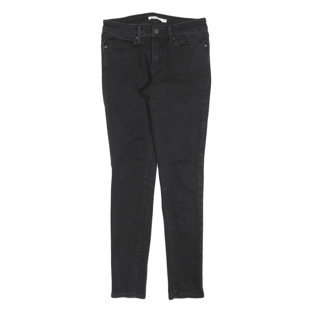 LEVI'S 711 Womens Jeans Black Slim Skinny Denim Medium W27 L30 Stylish