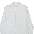 REISS Mens White Printed Cotton Blend Shirt S Classic Button Collar