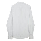 REISS Mens White Printed Cotton Blend Shirt S Classic Button Collar