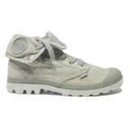 PALLADIUM Pampa Hi Womens Lace-Up Boots Beige Canvas UK 5 Fold-Down Cuff Casual