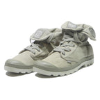 PALLADIUM Pampa Hi Womens Lace-Up Boots Beige Canvas UK 5 Fold-Down Cuff Casual