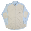 WOOLRICH Mens Beige & Blue Cotton Blend Shirt XL North American Sportsman
