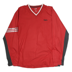 ADIDAS Mens Red & Grey V-Neck XL Sweatshirt Lightweight Long Sleeve Sportswear