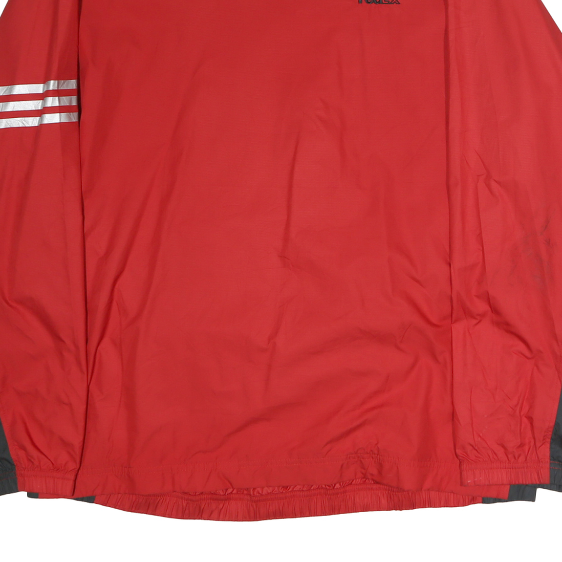 ADIDAS Mens Red & Grey V-Neck XL Sweatshirt Lightweight Long Sleeve Sportswear