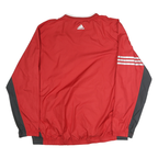 ADIDAS Mens Red & Grey V-Neck XL Sweatshirt Lightweight Long Sleeve Sportswear