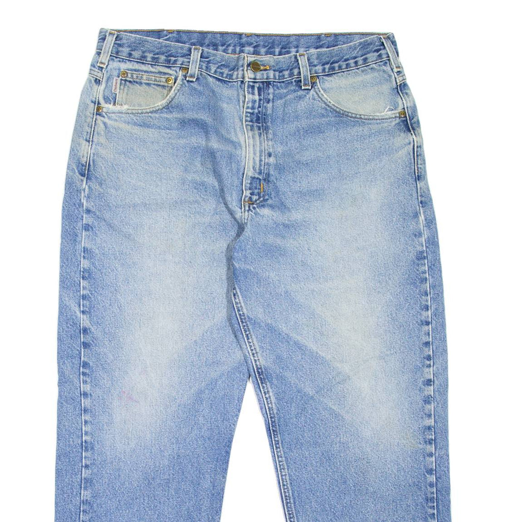 CARHARTT Workwear Mens Jeans Blue Relaxed Tapered Stone Wash W34 L27