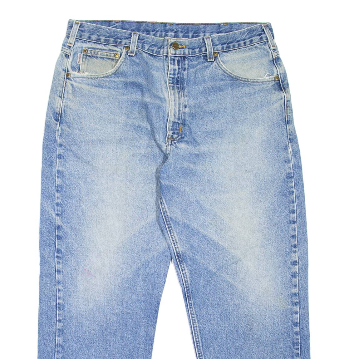 CARHARTT Workwear Mens Jeans Blue Relaxed Tapered Stone Wash W34 L27