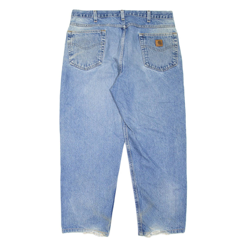 CARHARTT Workwear Mens Jeans Blue Relaxed Tapered Stone Wash W34 L27
