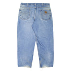 CARHARTT Workwear Mens Jeans Blue Relaxed Tapered Stone Wash W34 L27