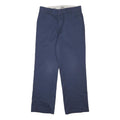 DICKIES Mens Regular Fit Navy Blue Cotton Blend Trousers W30 L29 Workwear Zip