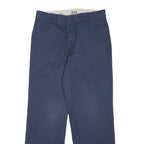 DICKIES Mens Regular Fit Navy Blue Cotton Blend Trousers W30 L29 Workwear Zip