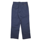 DICKIES Mens Regular Fit Navy Blue Cotton Blend Trousers W30 L29 Workwear Zip