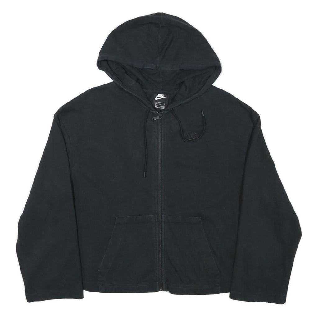 NIKE Womens Black Hoodie Full Zip M Cotton Blend Casual Sportswear