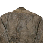 PERE MAR Mens Brown Leather Jacket XL Leather Bomber Zip Vintage Style