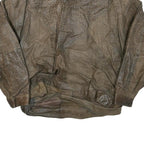 PERE MAR Mens Brown Leather Jacket XL Leather Bomber Zip Vintage Style