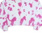 NIKE Womens White & Pink Tie Dye Crew Neck M Sweatshirt Cotton Blend Casual