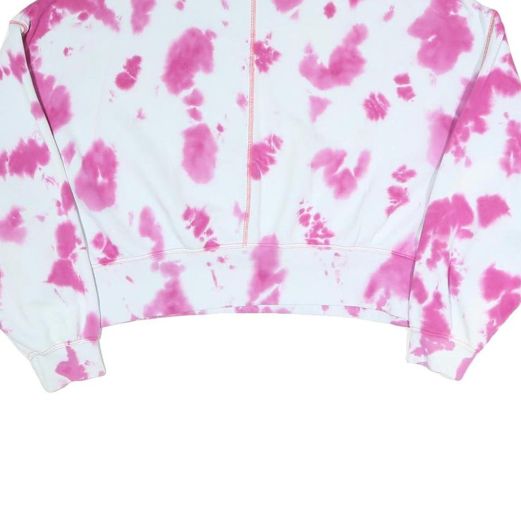 NIKE Womens White & Pink Tie Dye Crew Neck M Sweatshirt Cotton Blend Casual