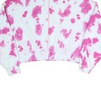 NIKE Womens White & Pink Tie Dye Crew Neck M Sweatshirt Cotton Blend Casual