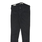 LEVI'S Womens 711 Slim Black Denim Jeans Cotton Blend W26 L28 Zip Classic