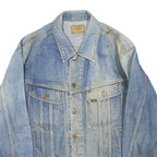 LEE Mens Blue Denim Cotton Blend Button Jacket L Classic Fit Casual Comfortable