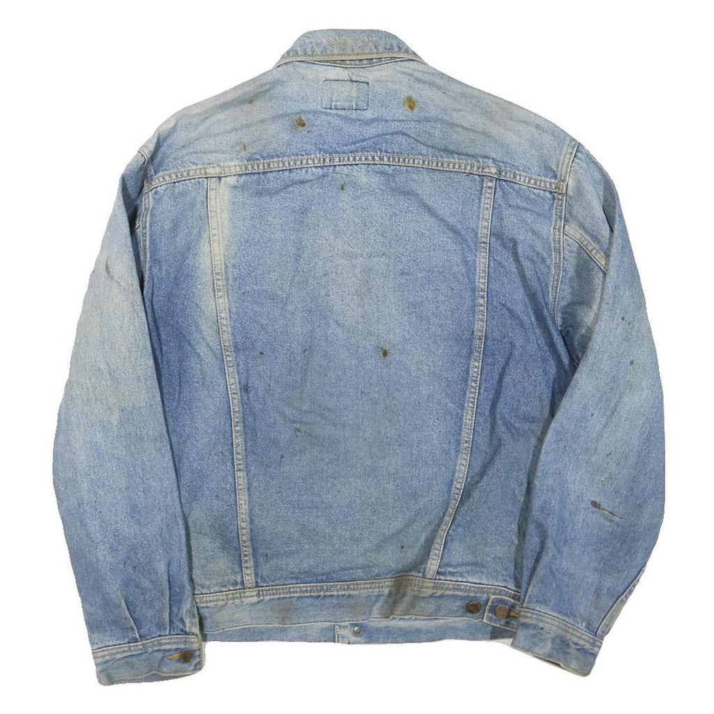 LEE Mens Blue Denim Cotton Blend Button Jacket L Classic Fit Casual Comfortable