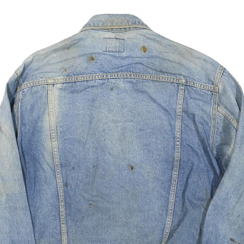 LEE Mens Blue Denim Cotton Blend Button Jacket L Classic Fit Casual Comfortable