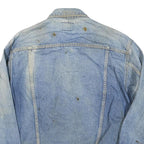 LEE Mens Blue Denim Cotton Blend Button Jacket L Classic Fit Casual Comfortable