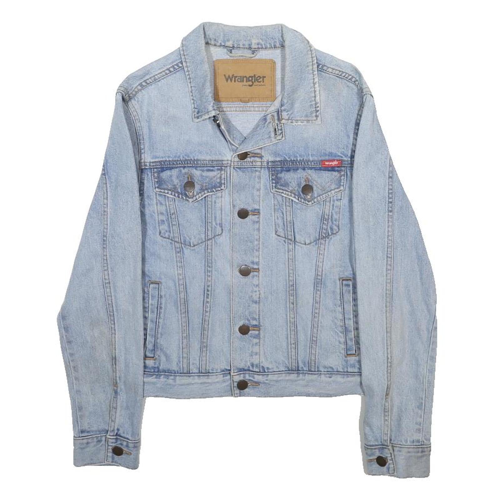 WRANGLER Womens Blue Denim Jacket S Cotton Button Casual Classic Fit