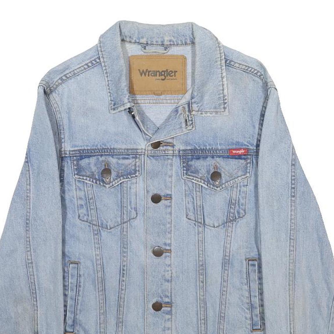 WRANGLER Womens Blue Denim Jacket S Cotton Button Casual Classic Fit