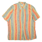 FRANKENWALDER Womens Printed Shirt Grey Collared Striped L